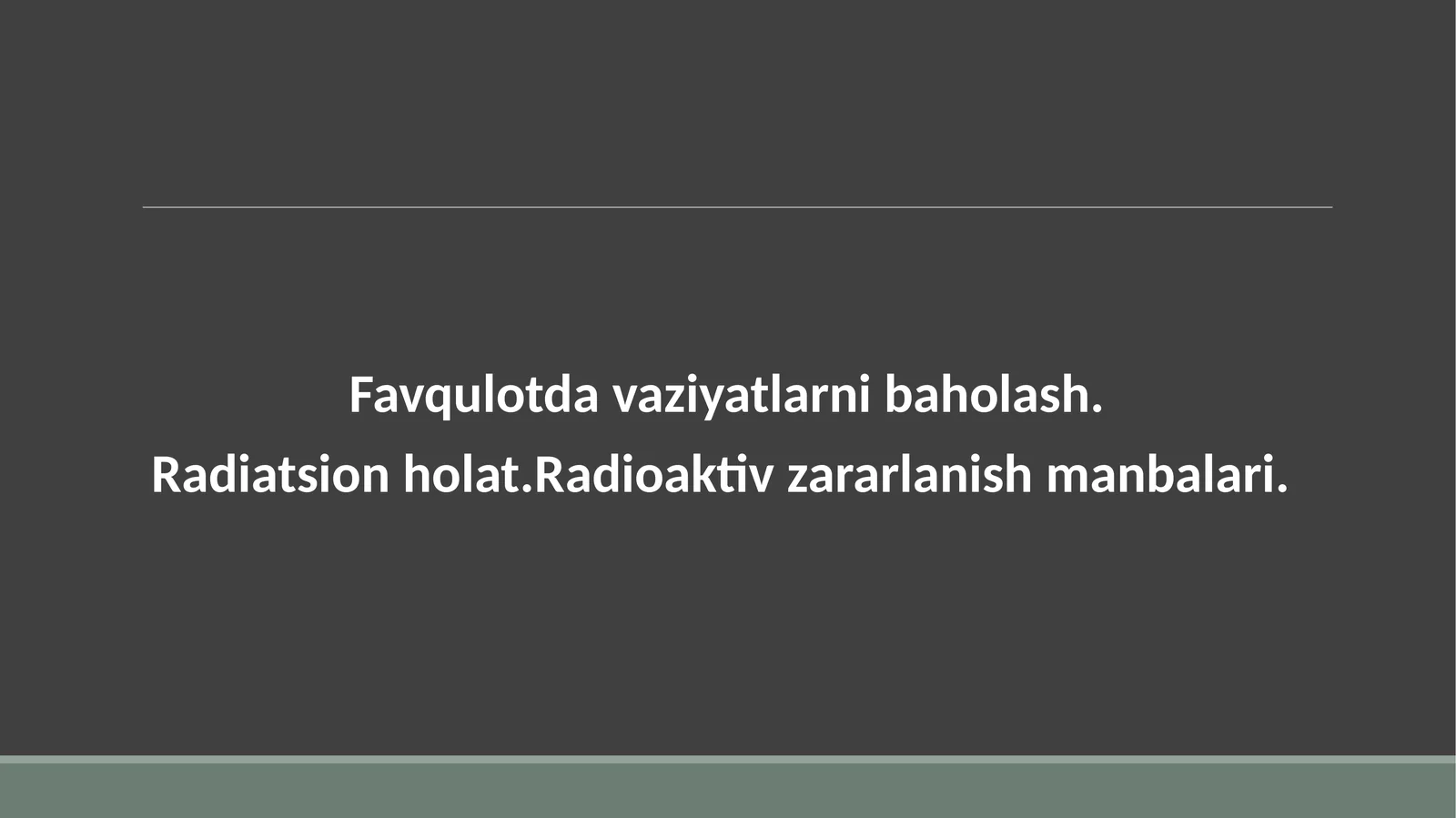 Rаdiоаktivifloslanishzоnаlаri tаvsifi