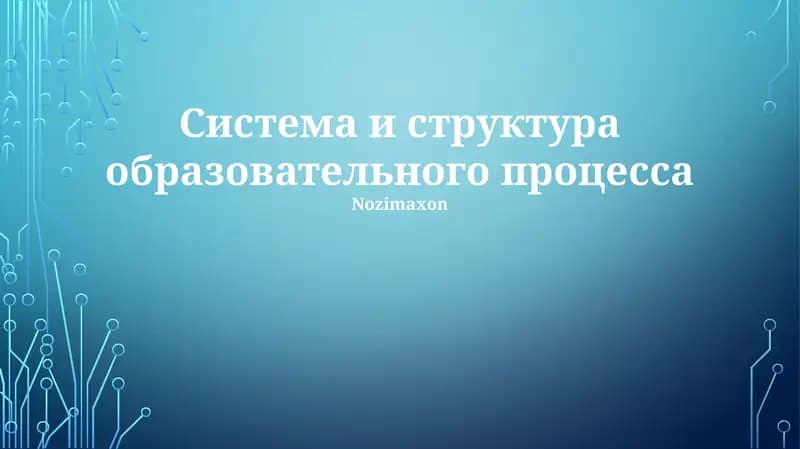 Система и структура образовательного процесса. Включает информацию об учебных планах, моделях финансирования и различных типах школ