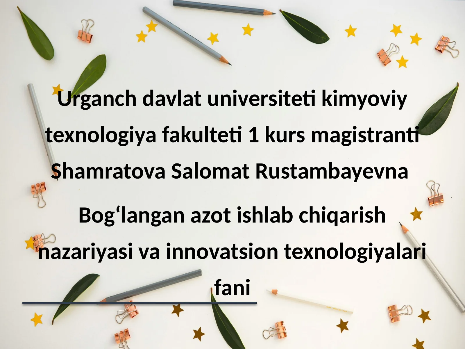 Bogʻlangan azot ishlab chiqarish nazariyasi va innovatsion texnologiyalarifani