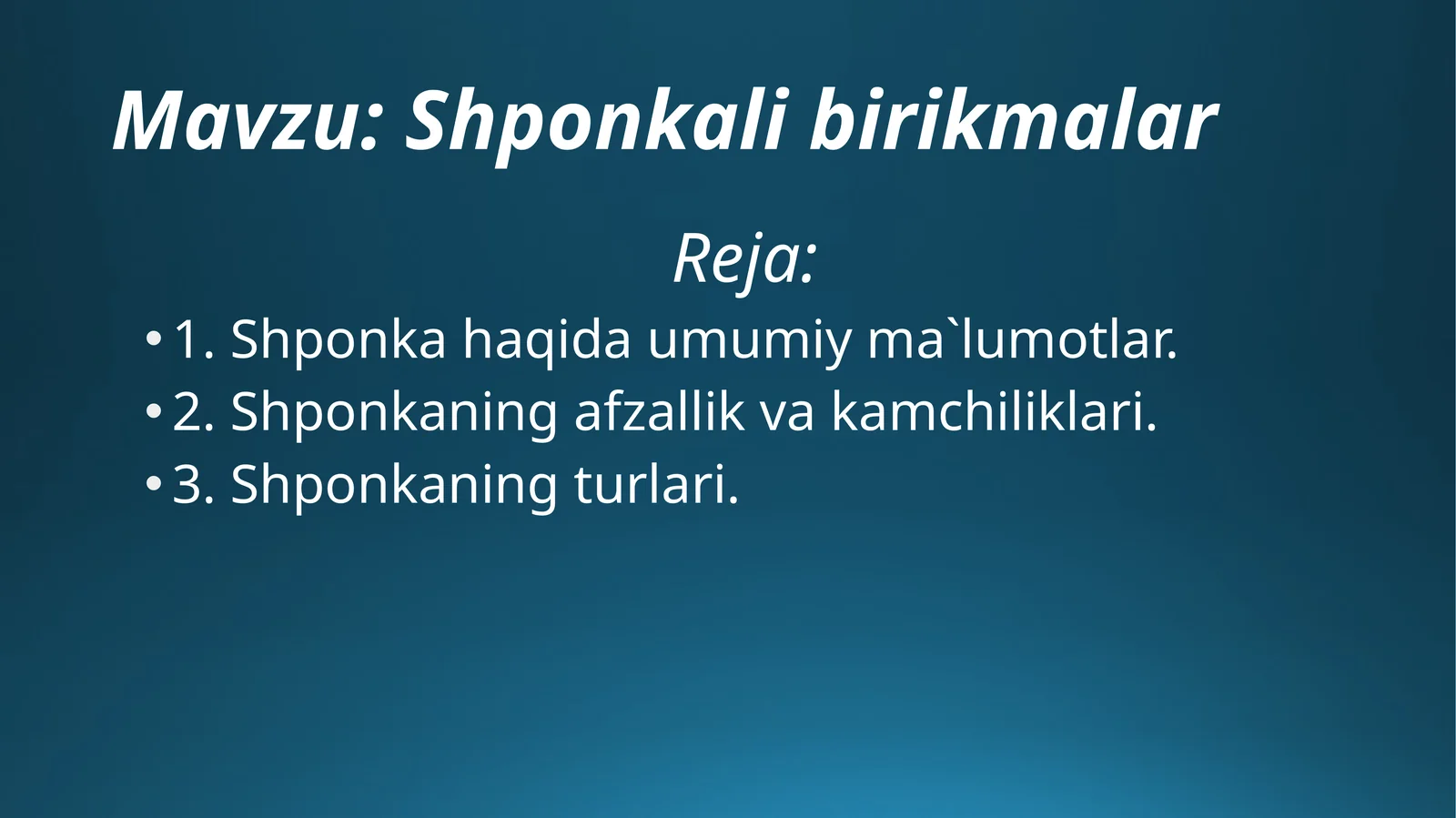 Shponkali birikmalar