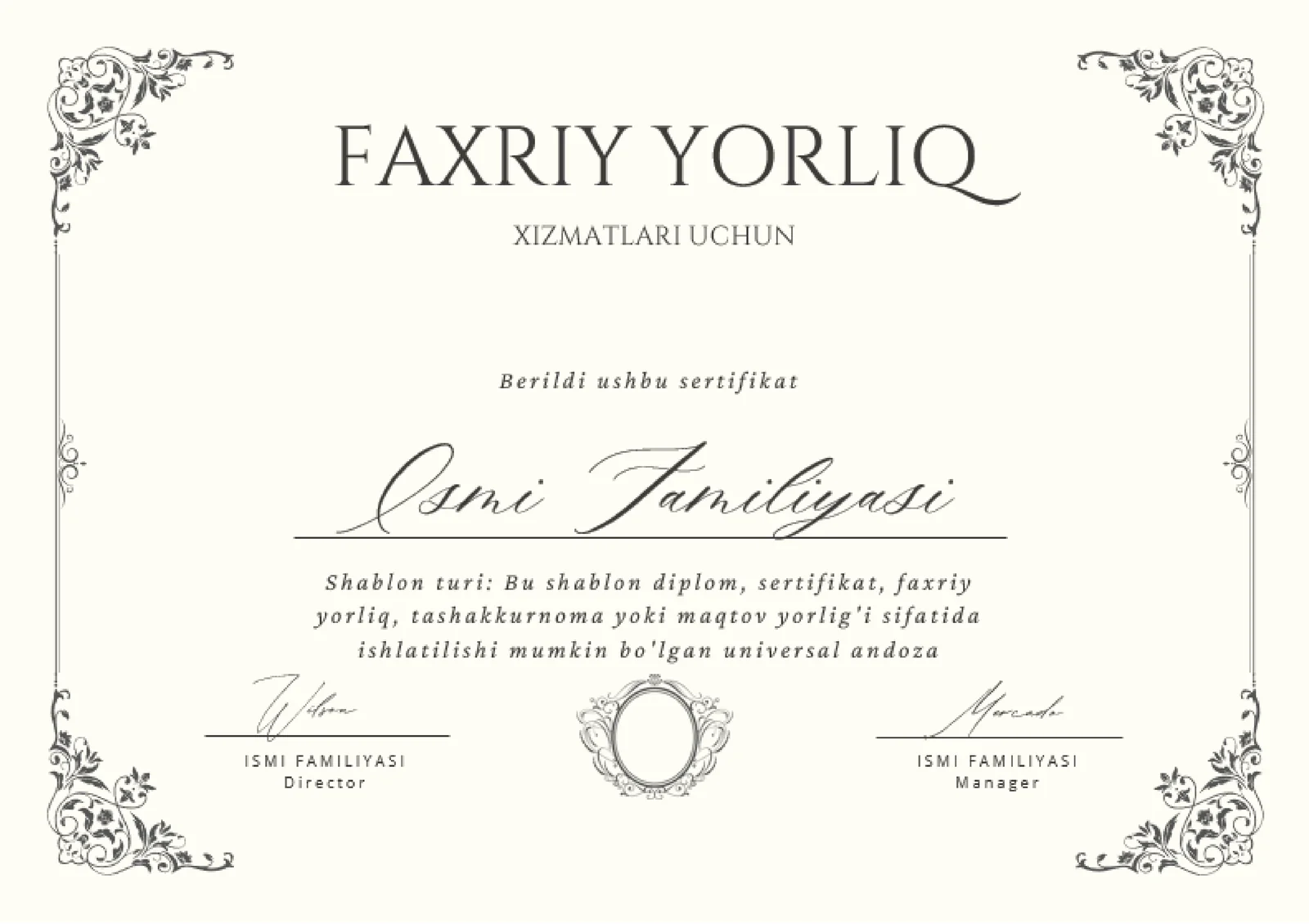 FAXRIY YORLIQ XIZMATLARI UCHUN