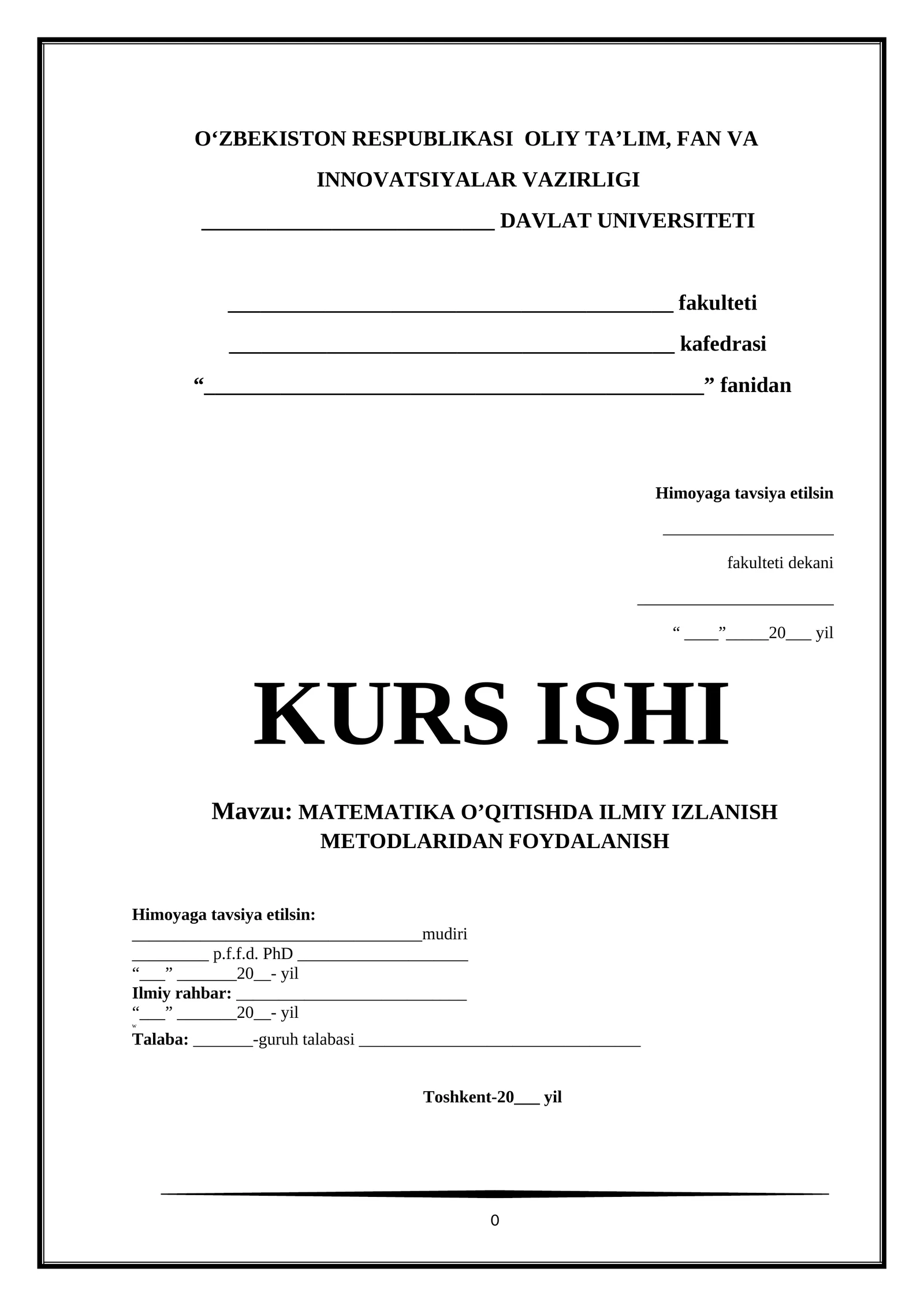 MATEMATIKA O’QITISHDA ILMIY IZLANISH METODLARIDAN FOYDALANISH