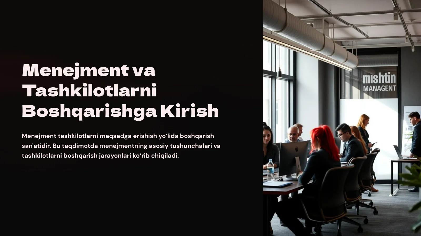 Menejment va Tashkilotlarni Boshqarishga Kirish