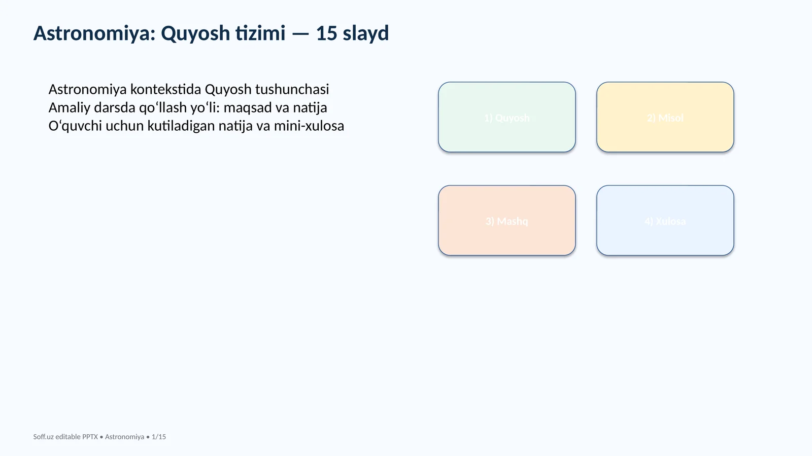 Astronomiya: Quyosh tizimi — 15 slayd