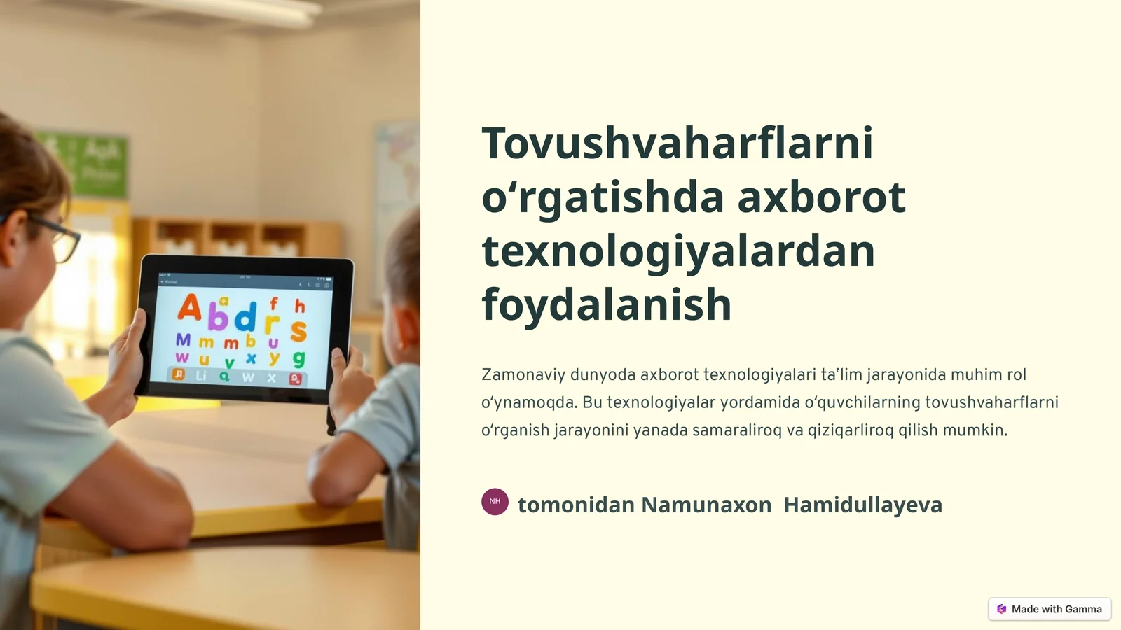 Tovushvaharflarni oʻrgatishda axborot texnologiyalardan foydalanish