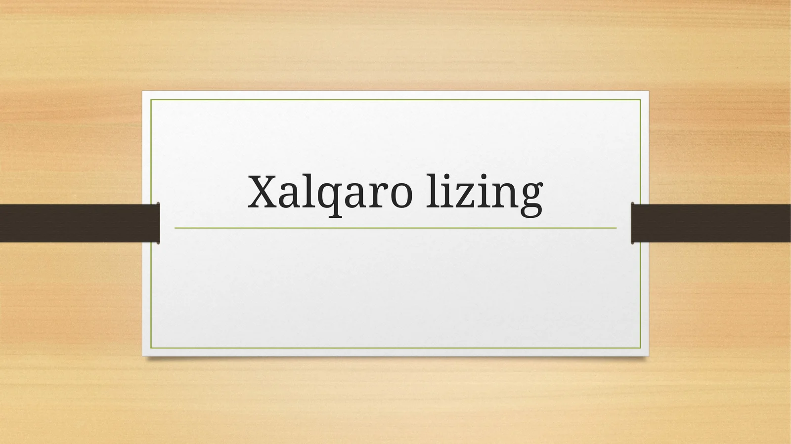 Xalqarolizing