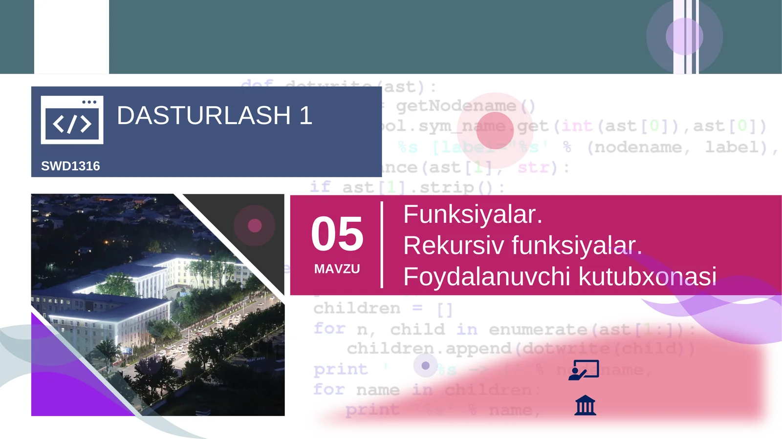 DASTURLASH 1