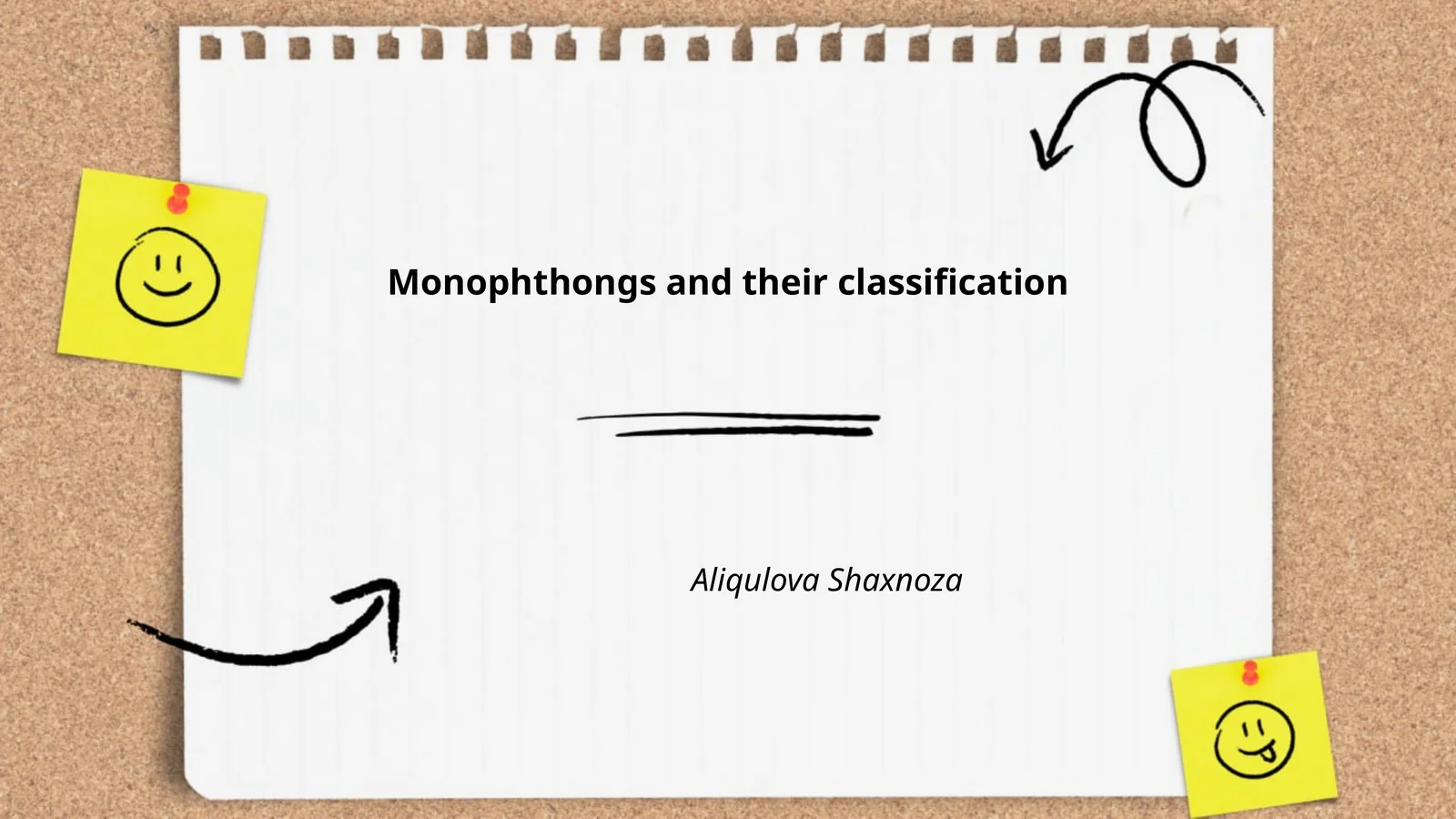 Monophthongs and their classification