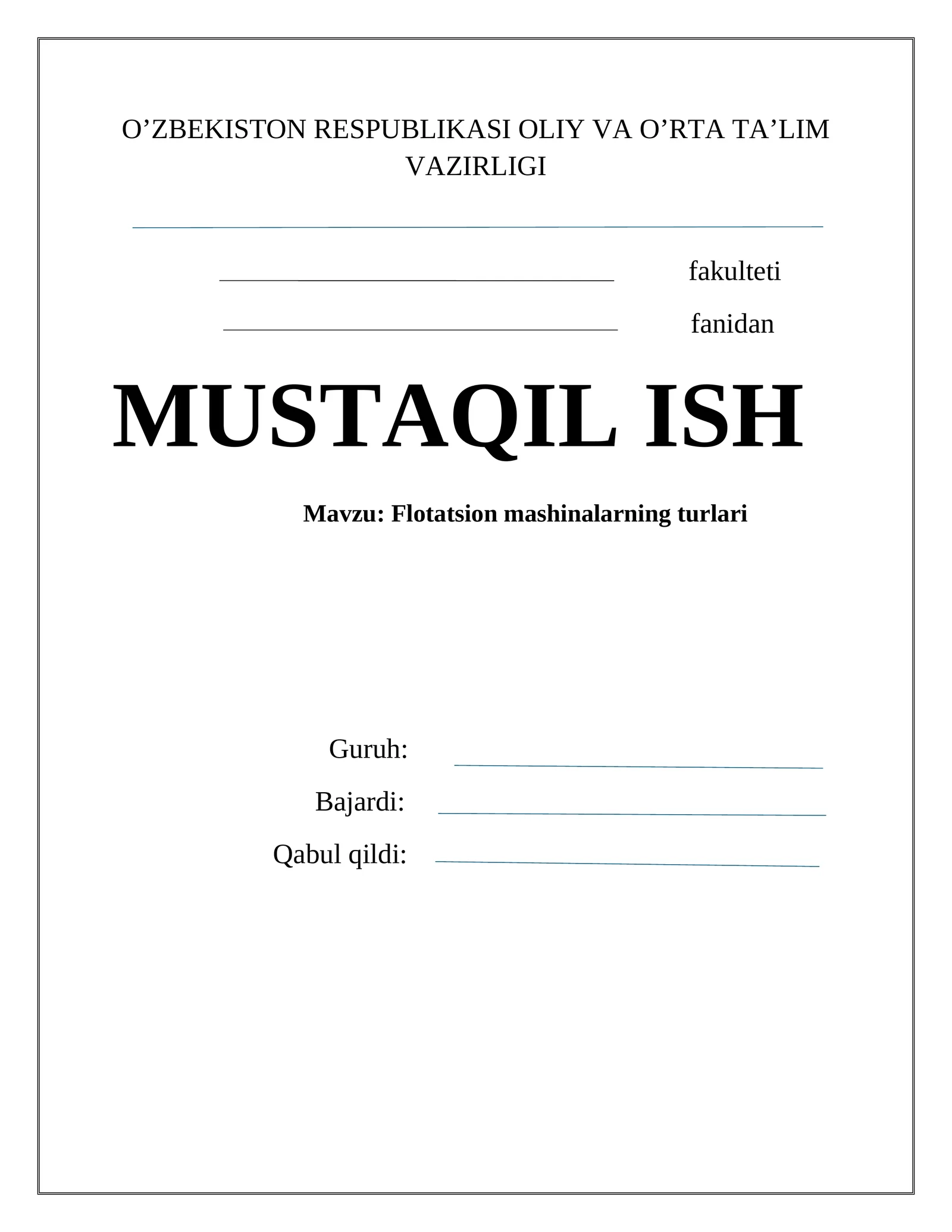 flotatsiya mashinalarining turlari