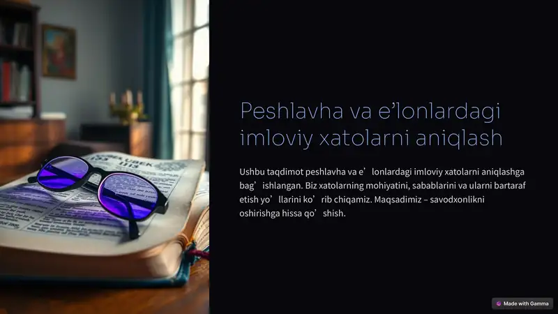 Peshlavha va e’lonlardagi imloviy xatolarni aniqlash