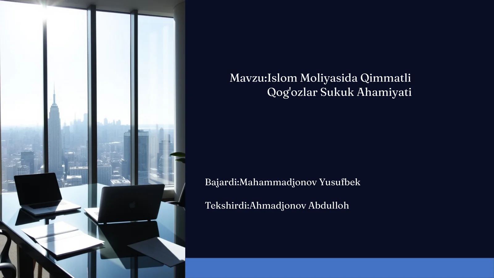 Islom Moliyasida Qimmatli Qog'ozlar Sukuk Ahamiyati