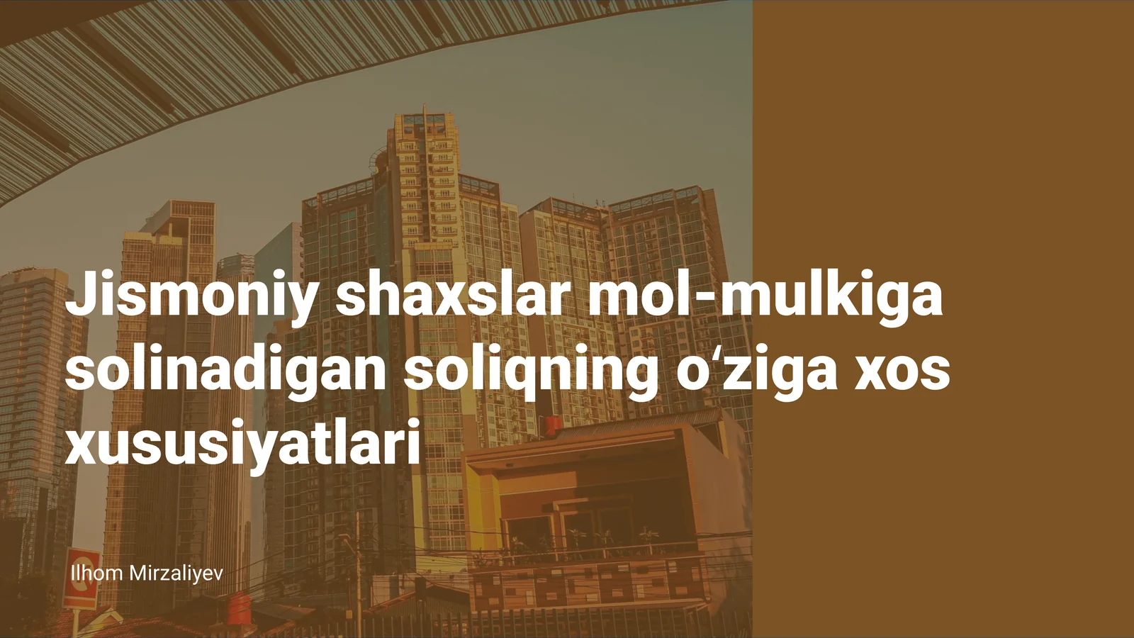 Jismoniy shaxslar mol-mulkiga solinadigan soliqning oʻziga xos xususiyatlari