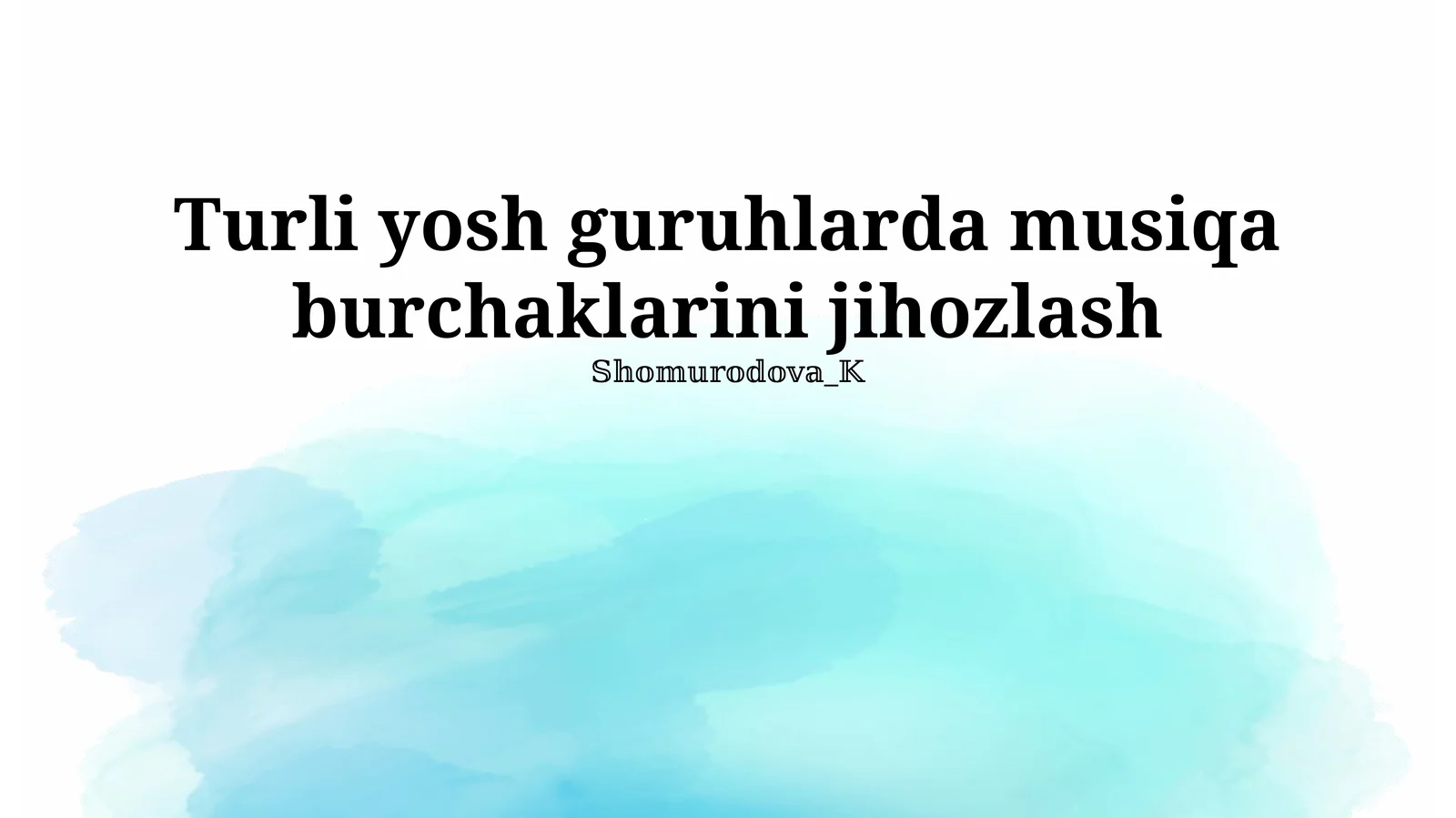 Turli yosh guruhlarda musiqa burchaklarini jihozlash