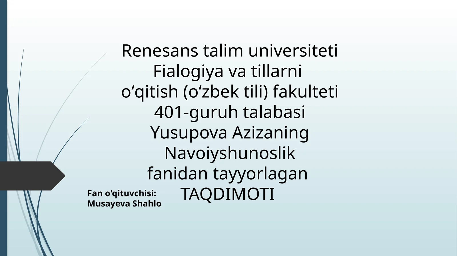 Fialogiya va tillar oʻqitish fakulteti