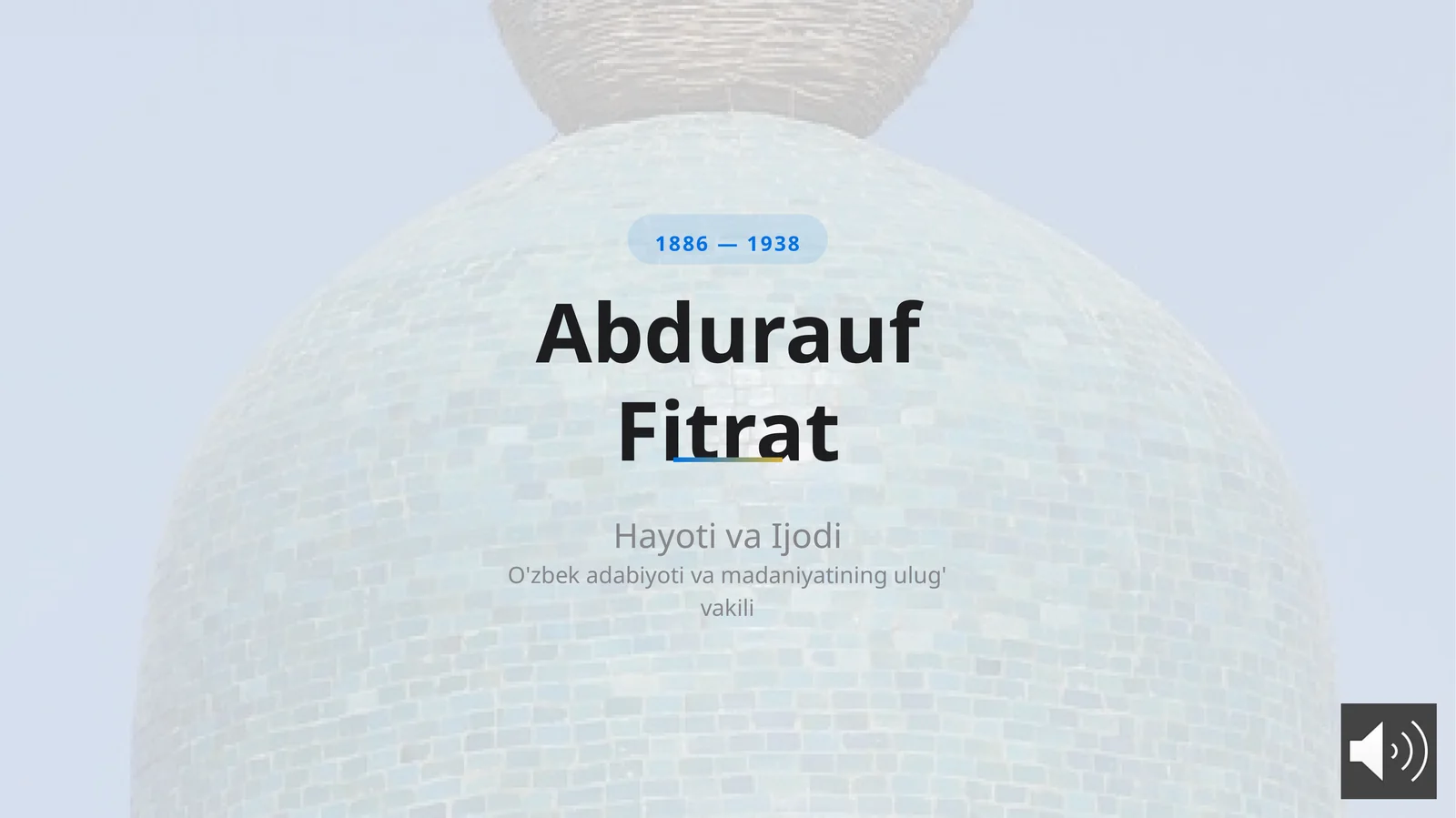 Abdurauf Fitrat Hayoti va Ijodi