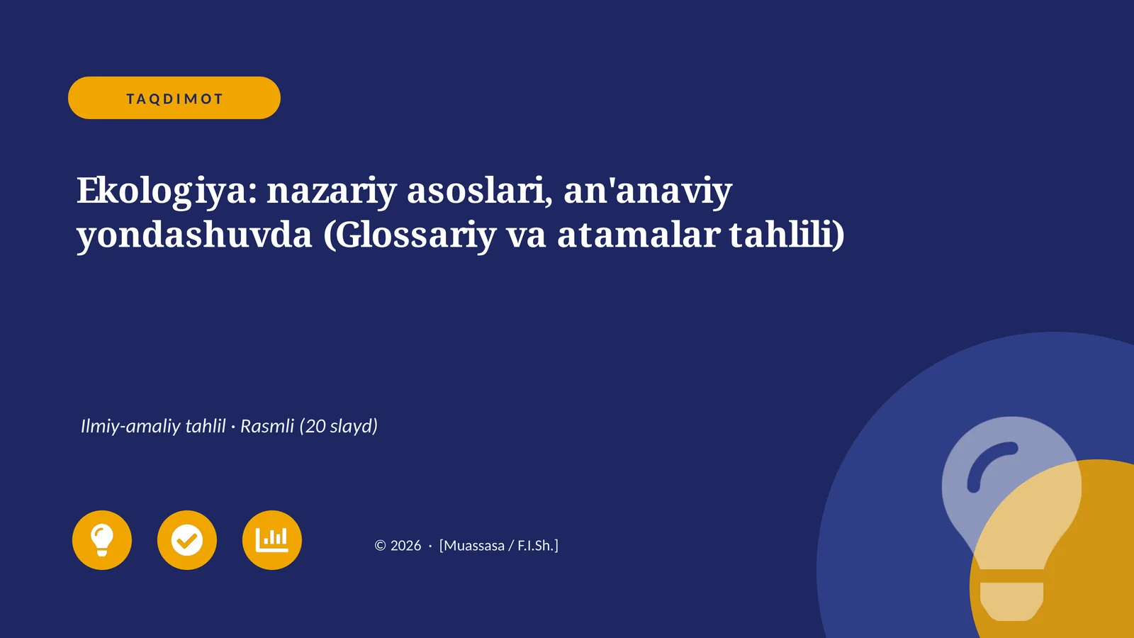 Ekologiya: nazariy asoslari, an'anaviy yondashuvda (Glossariy va atamalar tahlili)