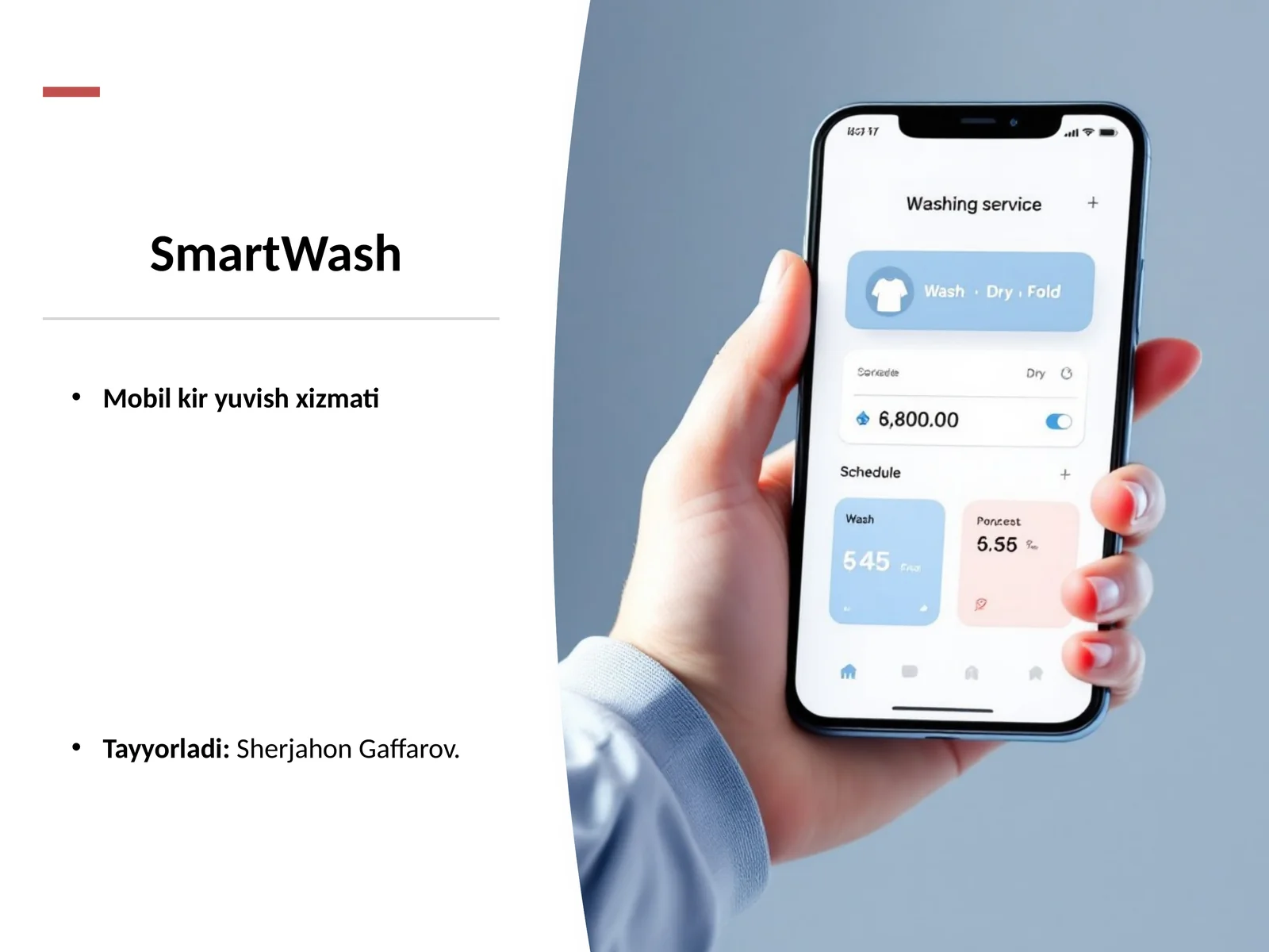 SmartWash bo'yicha start up hisob kitob loyihasi