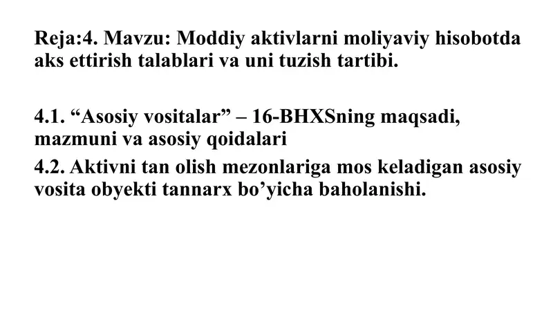 16-BHXS moliyaviy hisobotlar