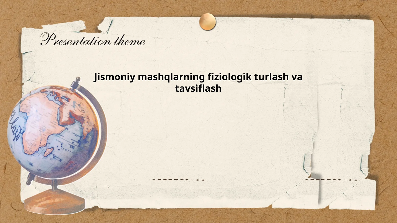 Jismoniy mashqlarning fiziologik turlash va tavsiflash