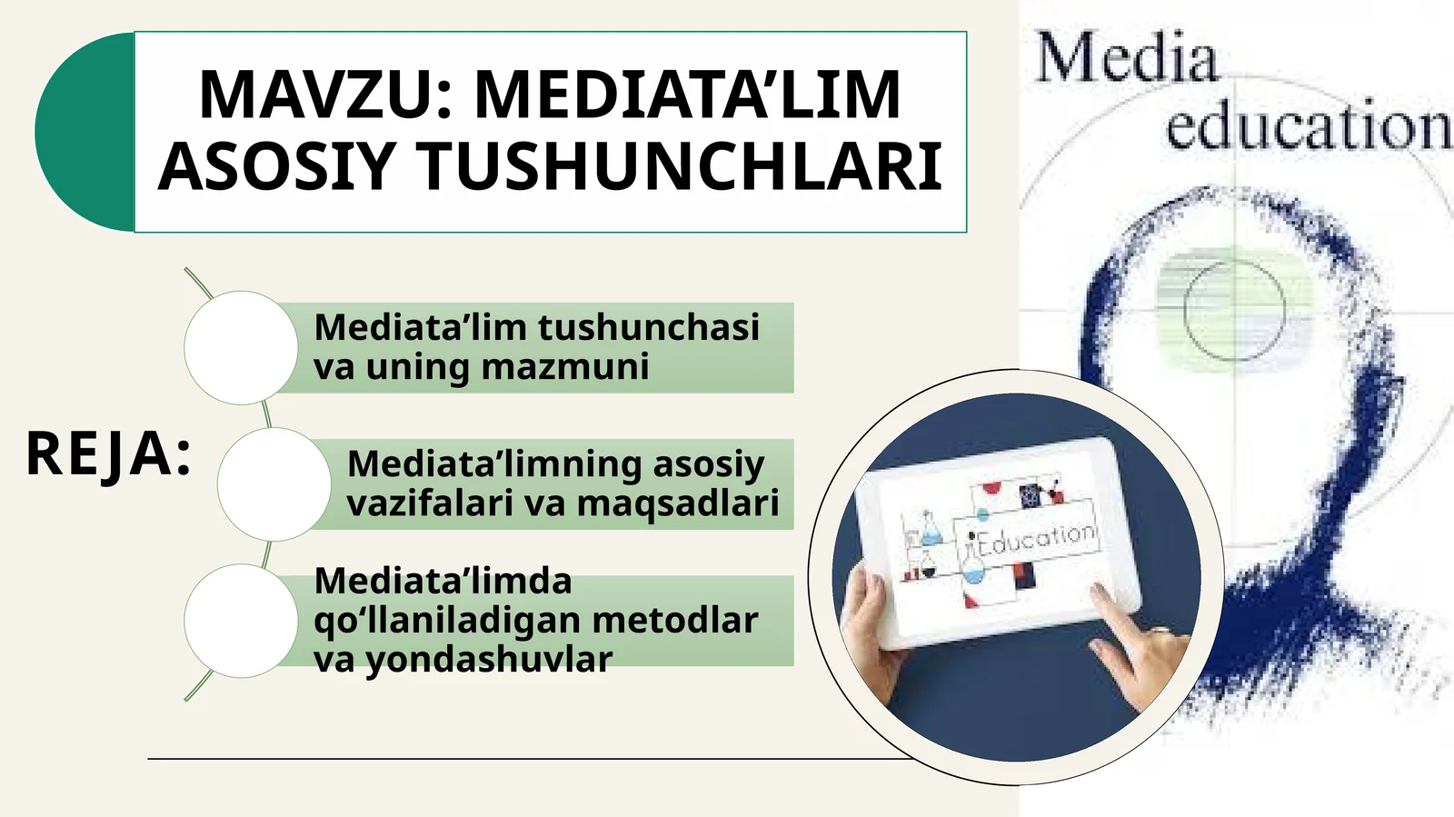 MEDIA TA’LIM ASOSIY TUSHUNCHLARI