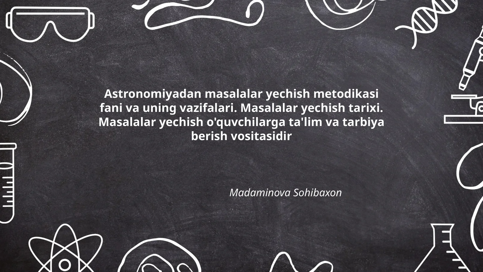 Astronomiyadan masalalar yechish metodikasi