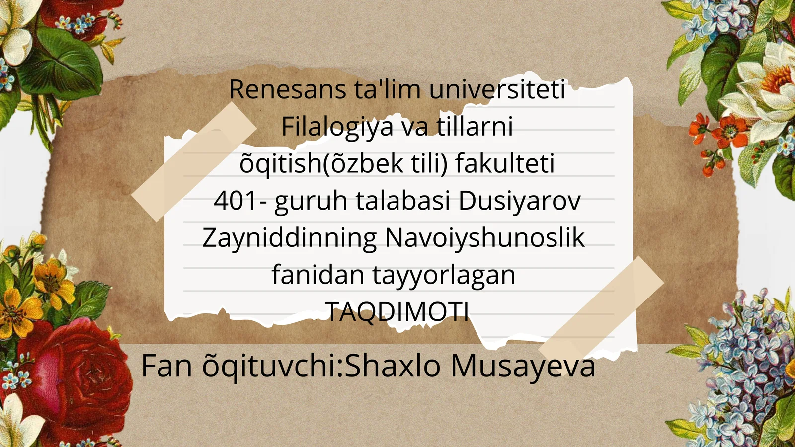 Navoiyning ilmiy-nasriy asarlari