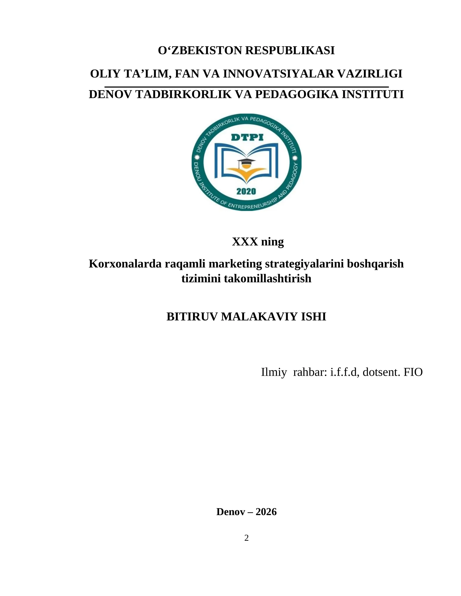 Korxonalarda raqamli marketing strategiyalarini boshqarish tizimini takomillashtirish