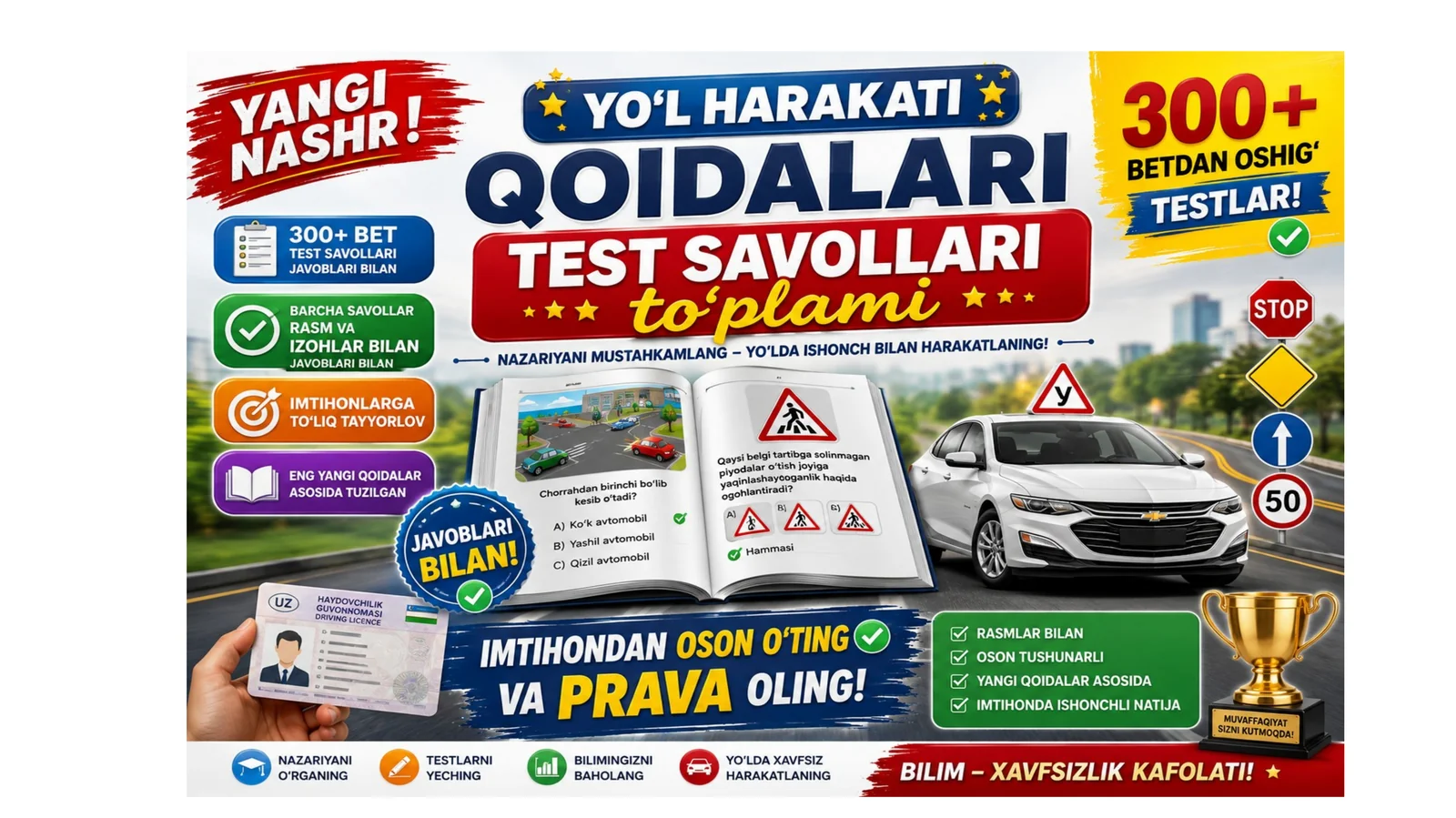 Avtotest qoidalari test savollari to‘plami