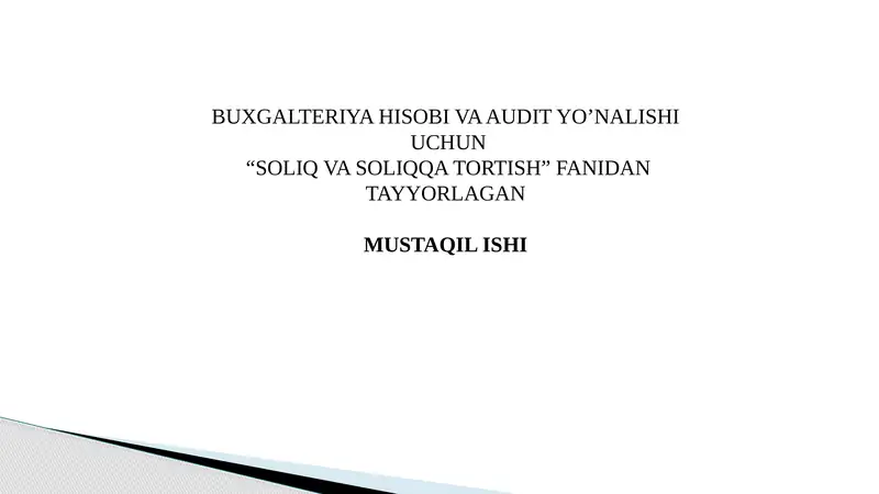 Taqdimot Aksiz soliq