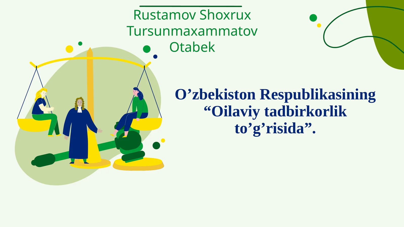 “Oilaviytadbirkorlik to’g’risida” darslik