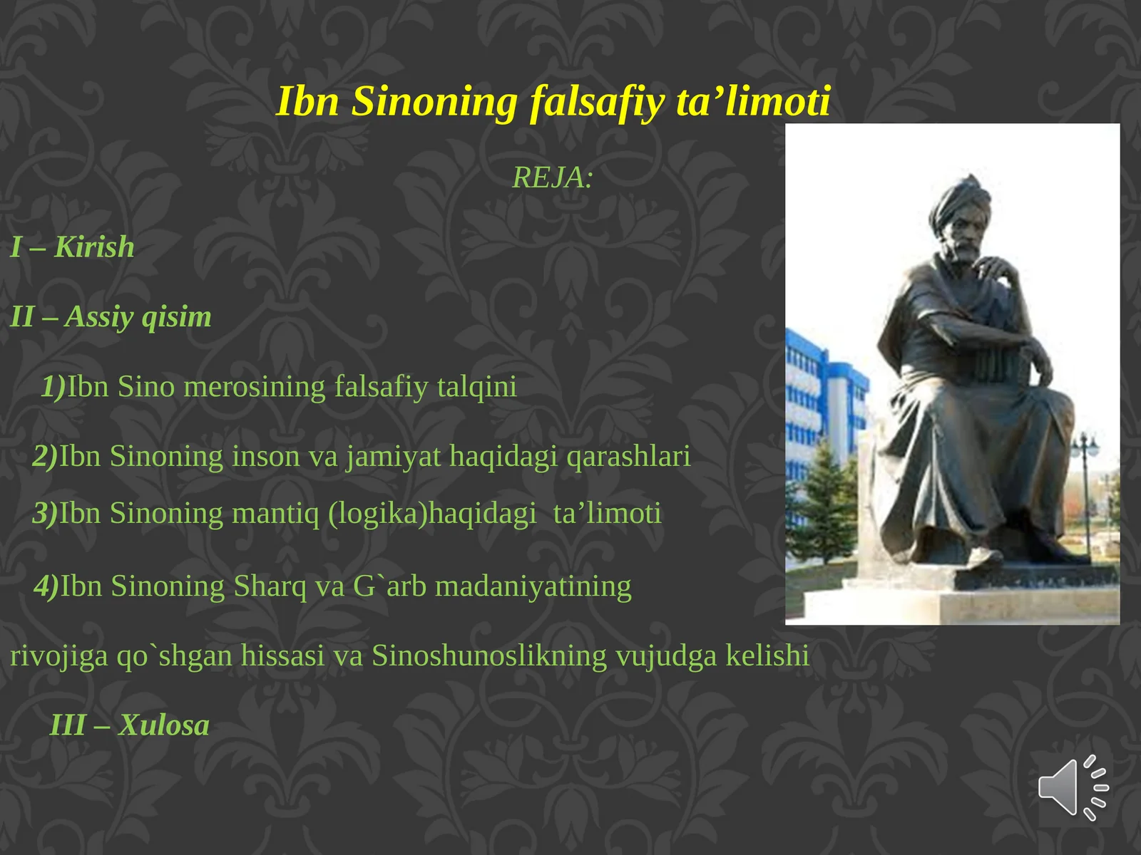 IbnSinoning falsafiy ta’limoti