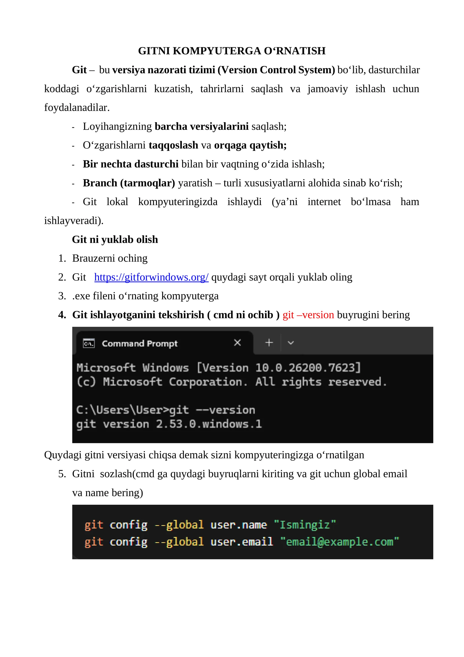 Git,Github,Netlify qo'llanma