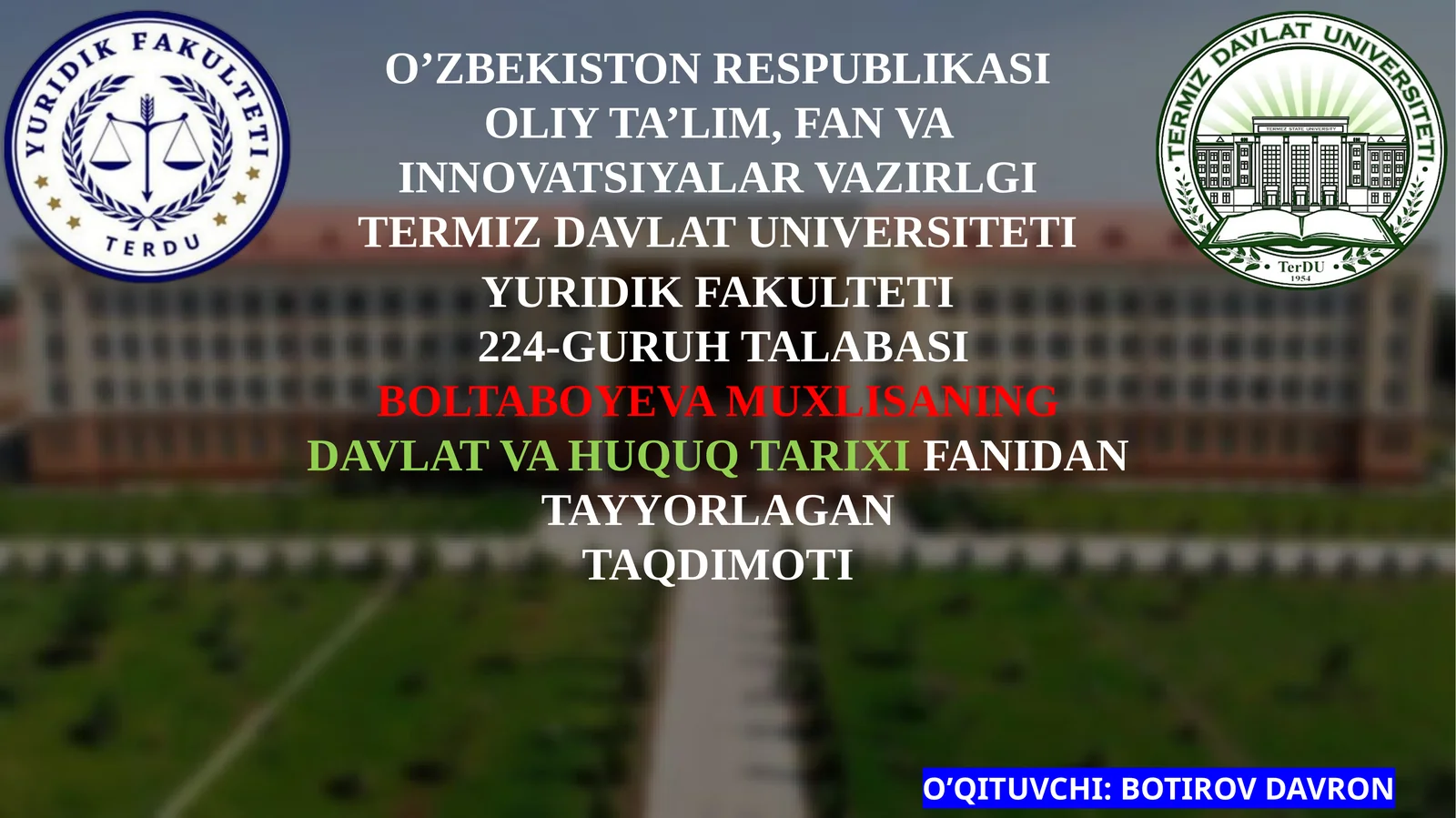 Avesto haqida ta'lim