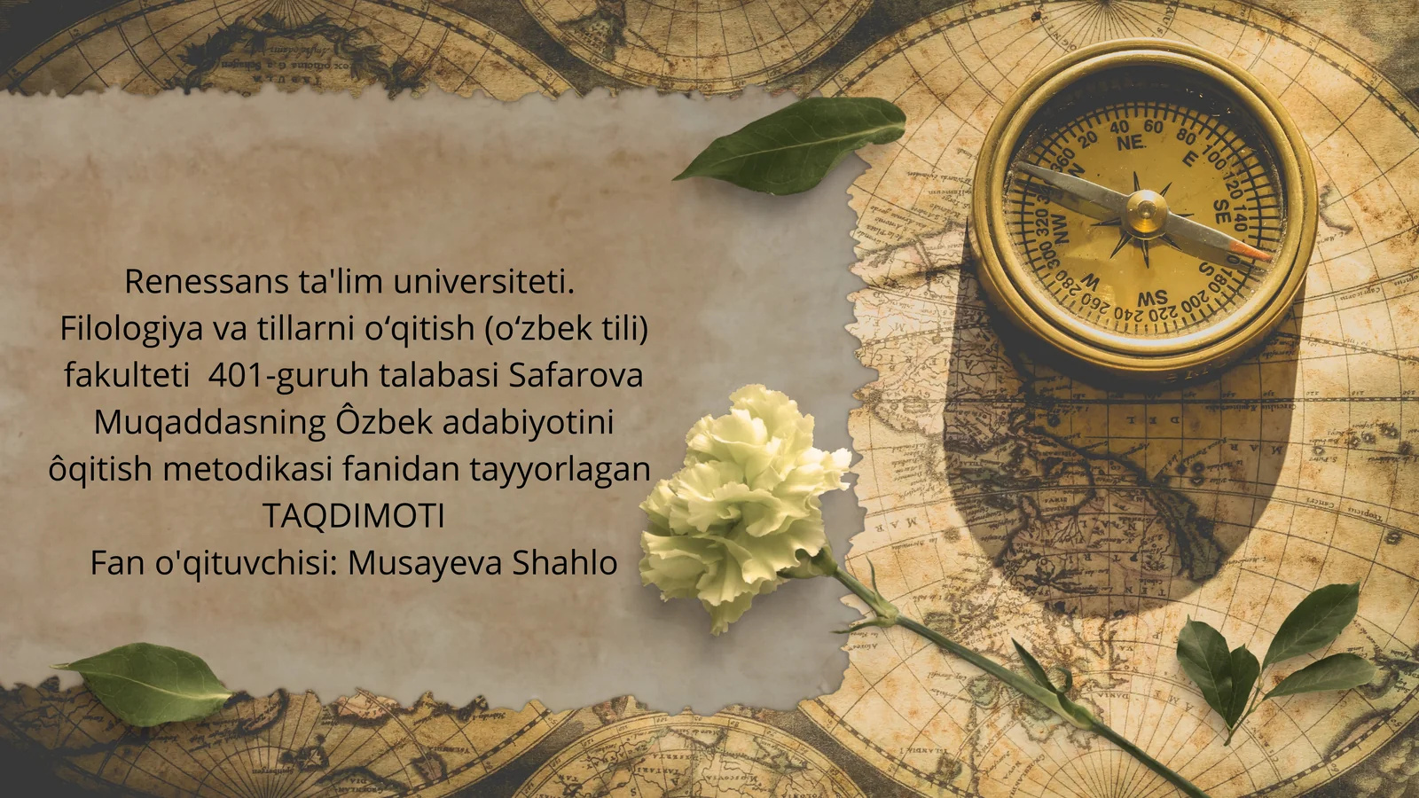 Tõra Sulaymonning O‘zbek adabiyotini ôqitish metodikasi