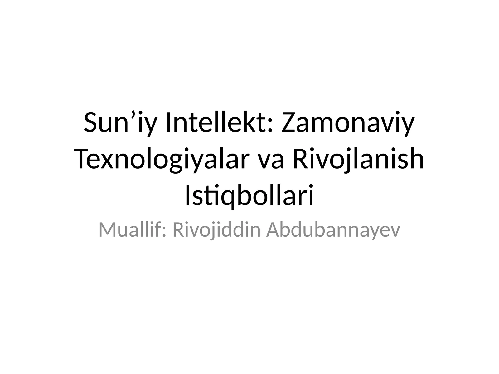 suniy intellekt