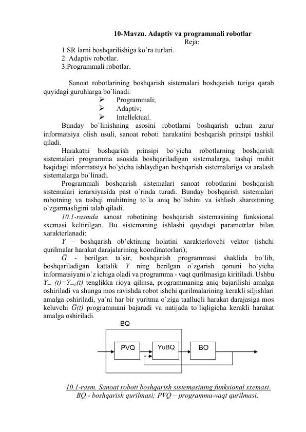 San'at robotlari boshqarish sistemalari