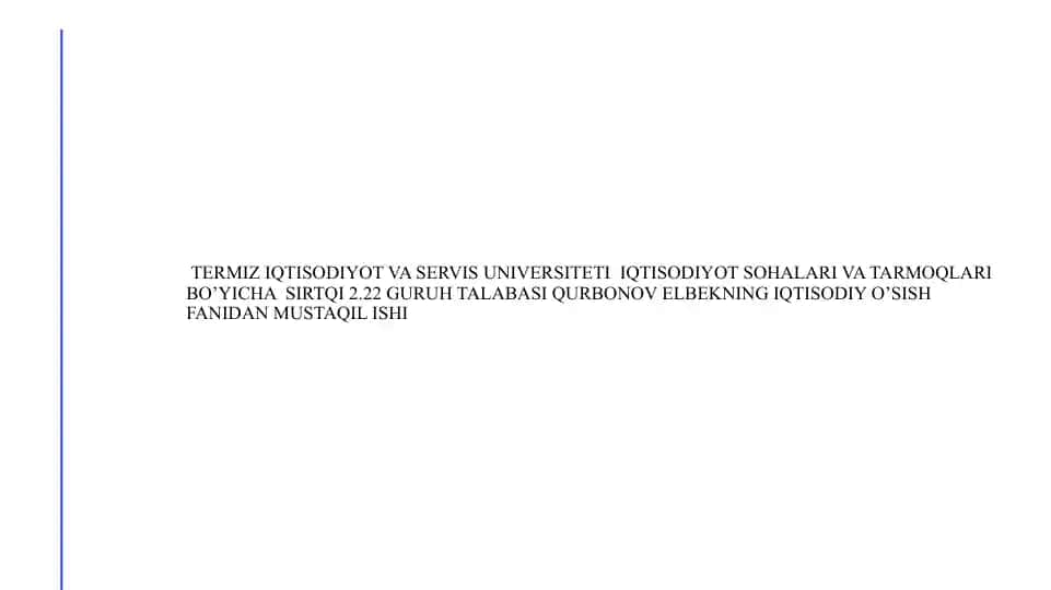 Tõliq bir tarmoqli neoklassik õsish modeli