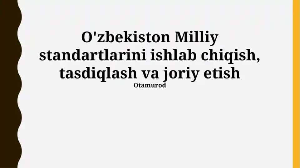 O'zbekiston Milliy Standartlari