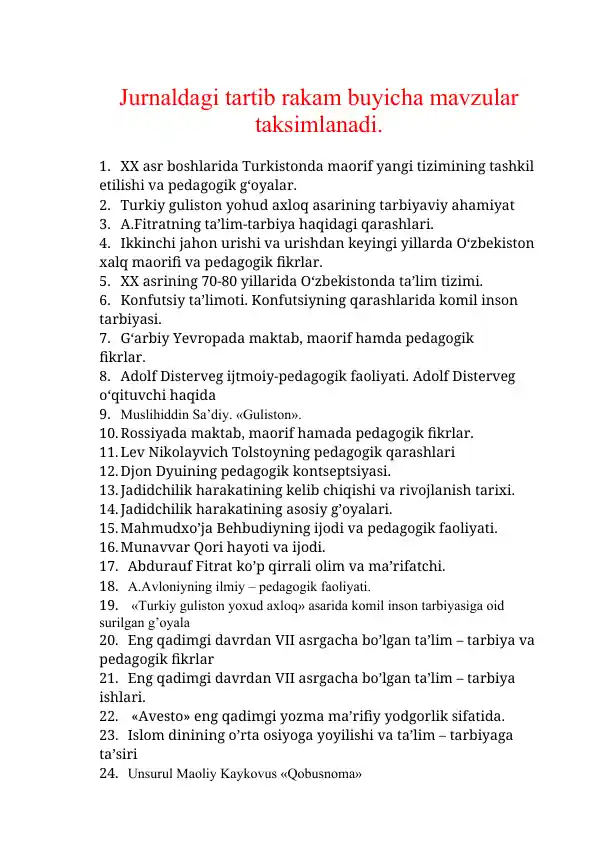 O‘zbekistonda maorif tizimining tarixi