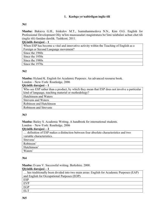 English for Professional Development
