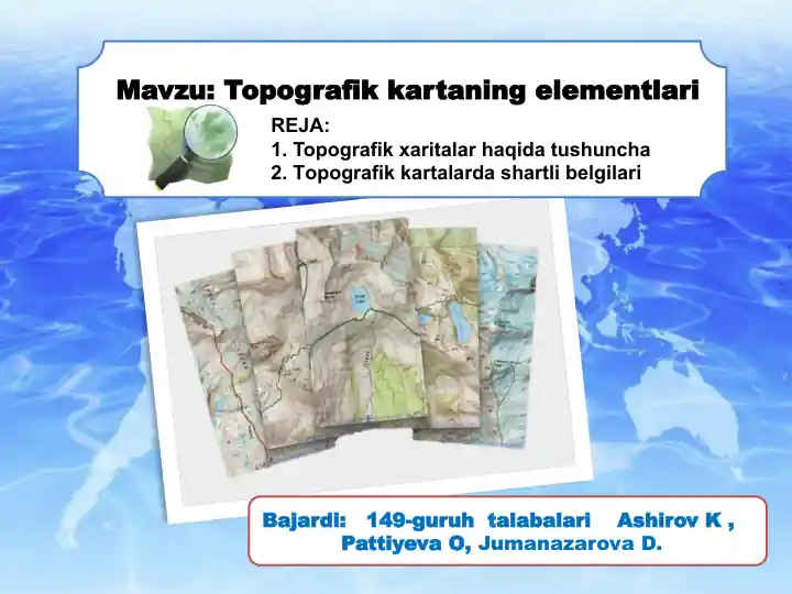 Topografik kartaning elementlari
