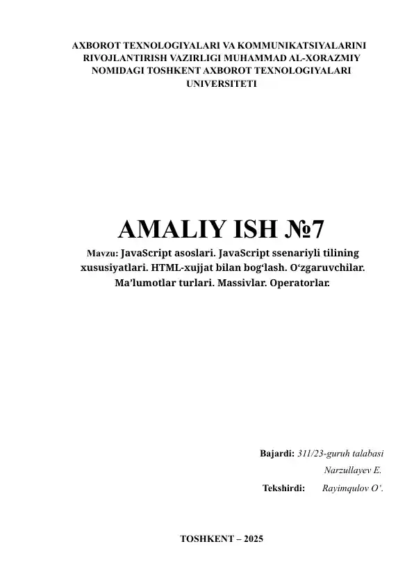 JavaScript asoslari