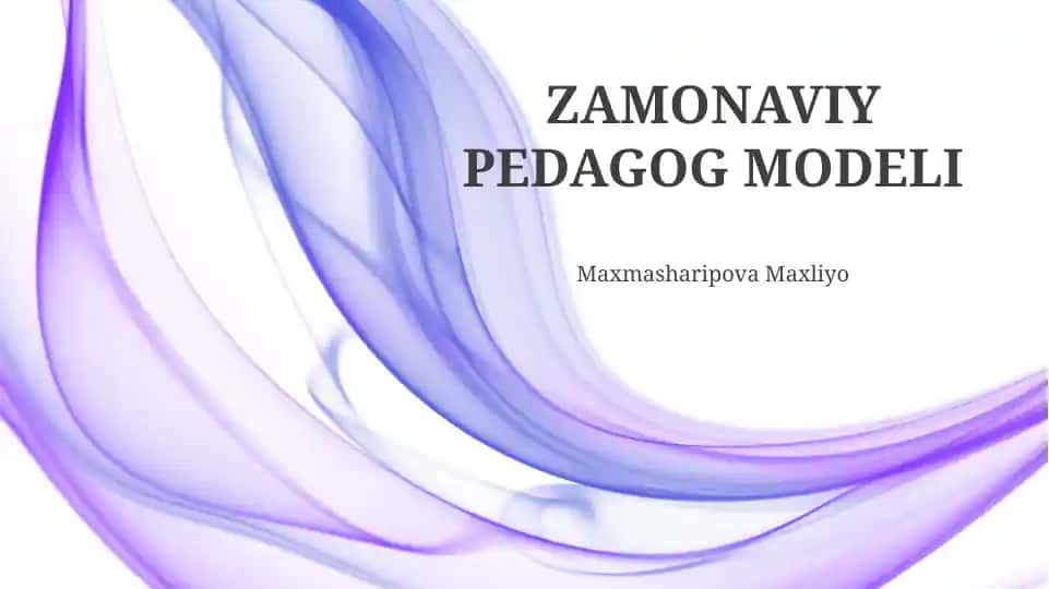 Zamonaviy Pedagog Modellari