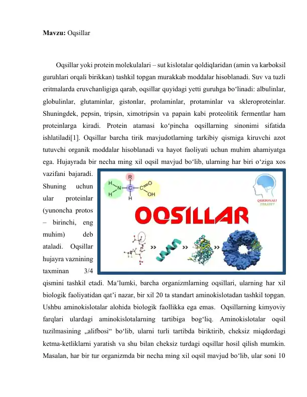 Oqsillar