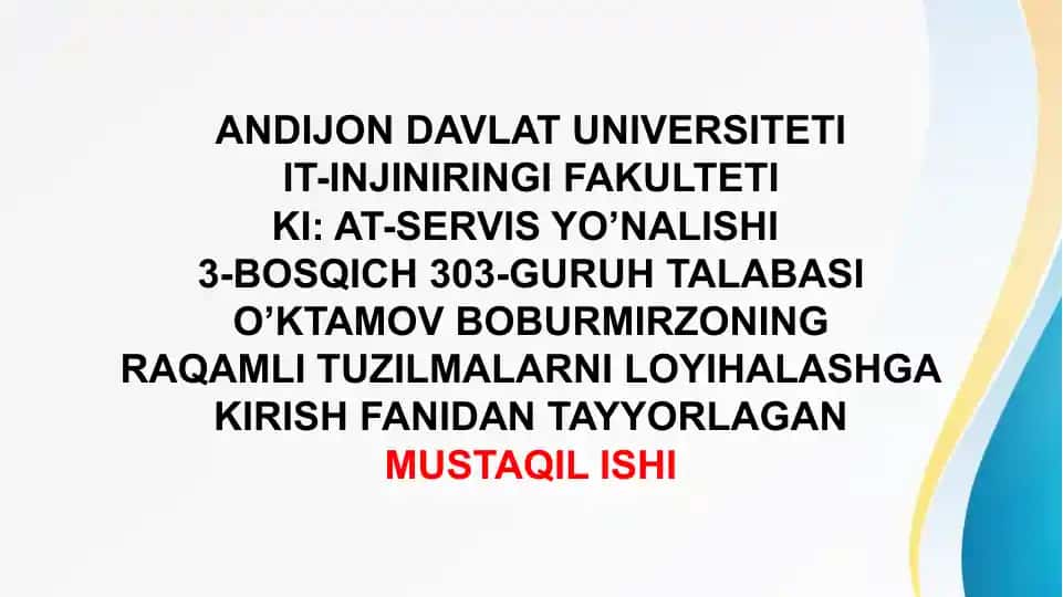 Raqamli Tizimlar