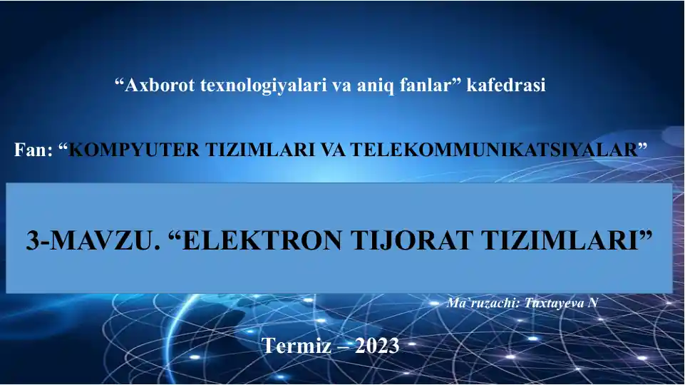 Elektron tijorat