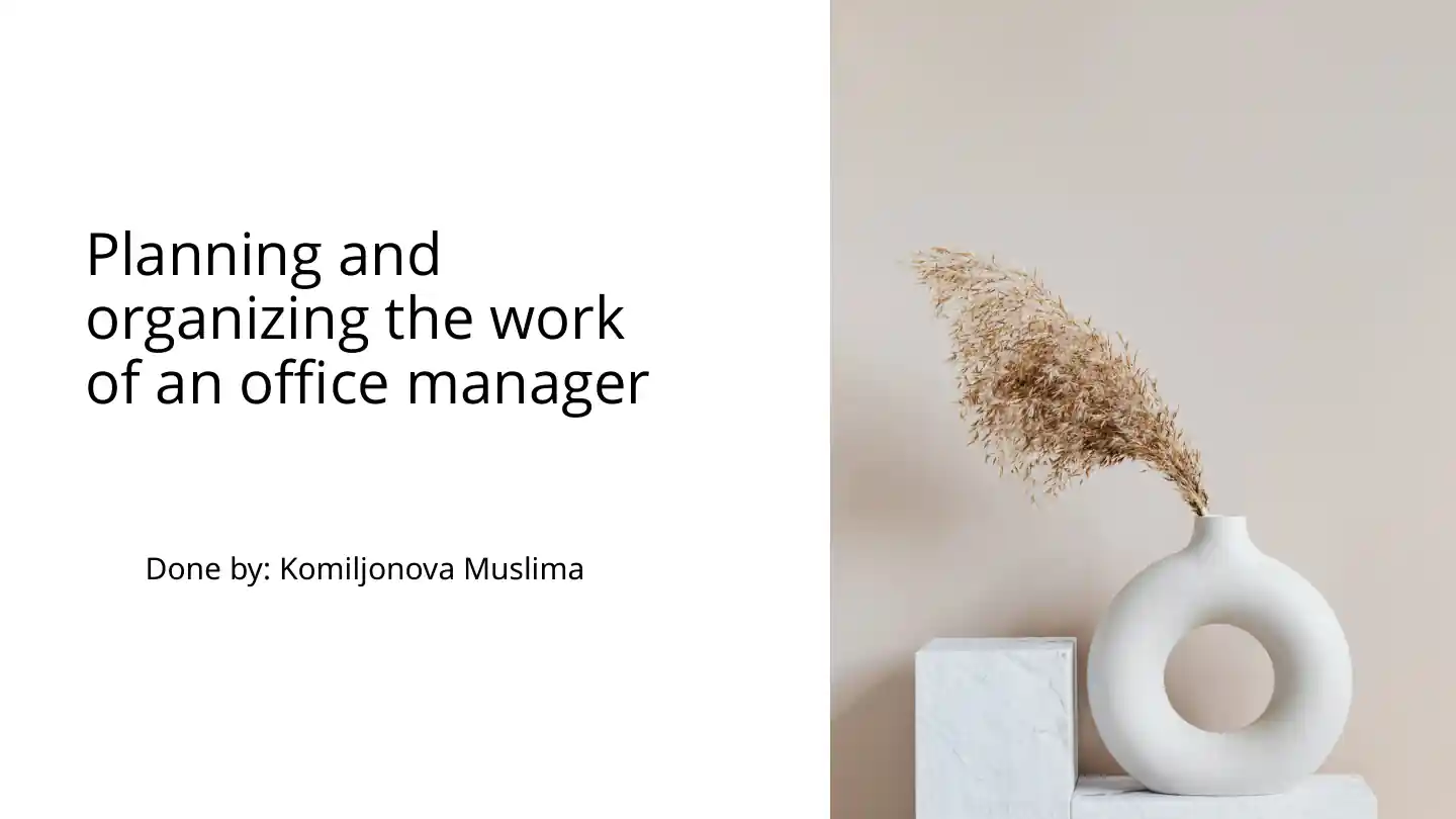 Planning and organizing the work of an office manager
