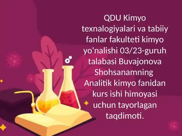 Analitik kimyo fanidan kurs ishi