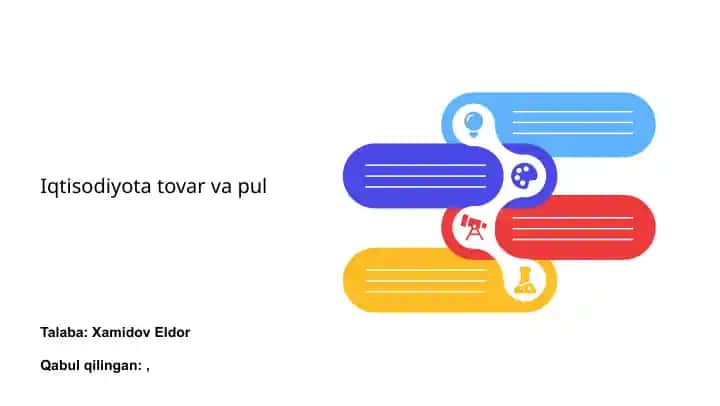 Iqtisodiyota tovar va pul
