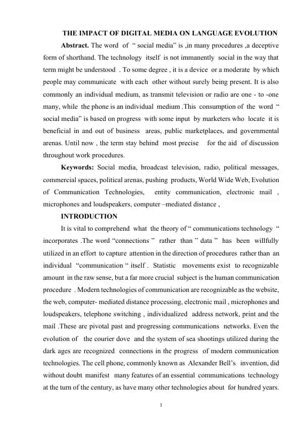THE IMPACT OF DIGITAL MEDIA ON LANGUAGE EVOLUTION